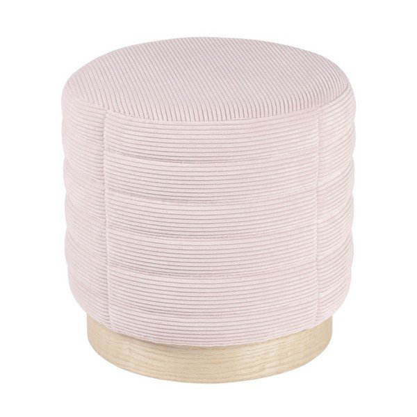 Pouf in velluto a coste rosa chiaro Saul - sømcasa