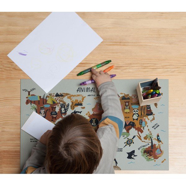 Tappetino da tavolo, 55 x 35 cm Animals Worldmap - Really Nice Things-image-1