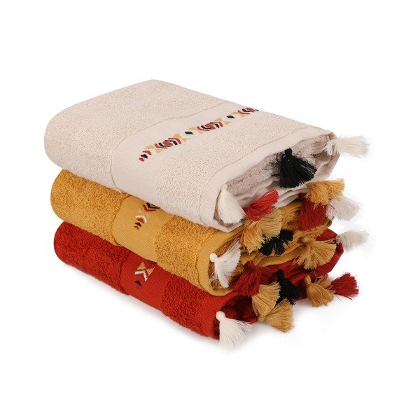 Set di asciugamani tipo terry in cotone 3 pz 50x90 cm Asorti – Foutastic