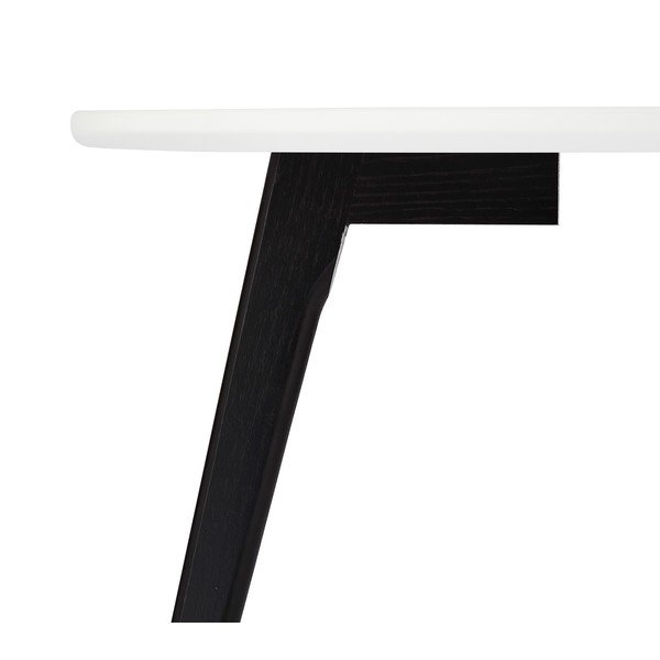 Tavolino bianco e nero con gambe in rovere , Ø 80 cm Life - Furnhouse-image-3
