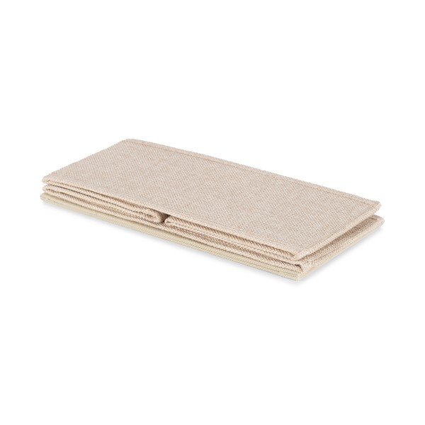 Scatola beige in tessuto 28x12x12 cm Sandy – Compactor-image-1