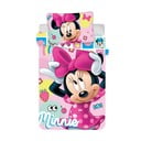 Set copripiumino e federa da bambini rosa in cotone per culla 100x135 cm Minnie "Sweet" – Jerry Fabrics