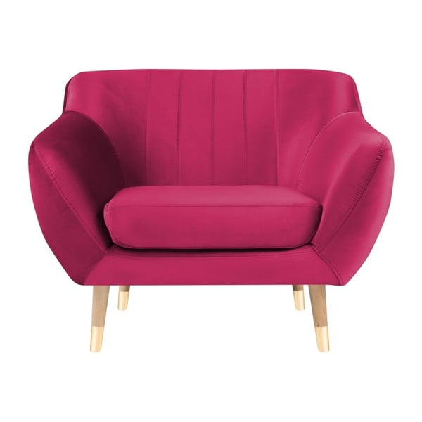 Poltrona in velluto rosa Benito - Mazzini Sofas