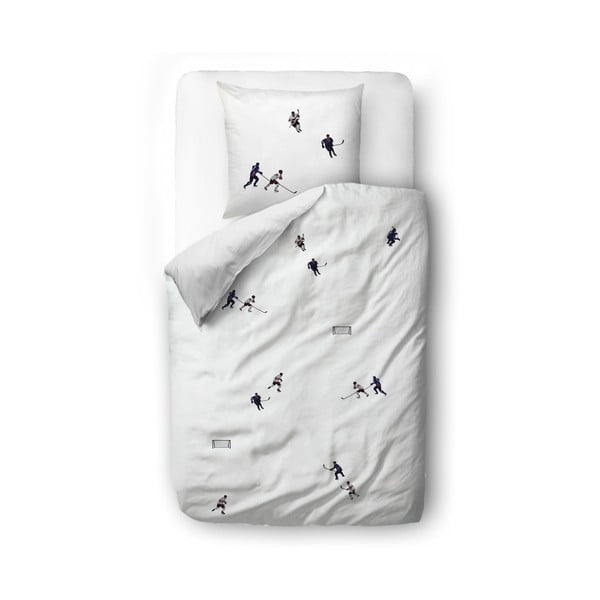 Biancheria da letto singola in cotone sateen bianco 140x200 cm Ice Hockey - Butter Kings