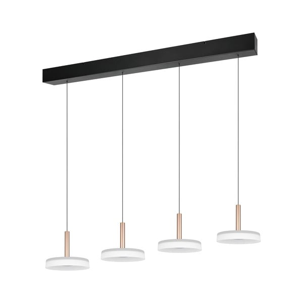 Lampadario a LED dimmerabile in nero-bianco-oro con paralume in vetro Celeste - Trio