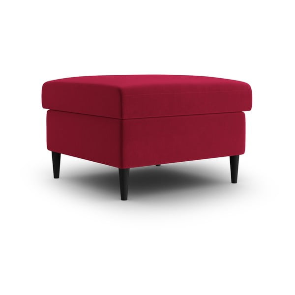 Poggiapiedi rosso con rivestimento in velluto Kyoto – Cosmopolitan Design-image-1