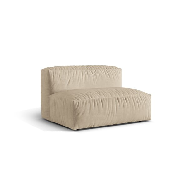Parte divano componibile beige (solo con parte centrale) con rivestimento in velluto Martina – Micadoni -image-1