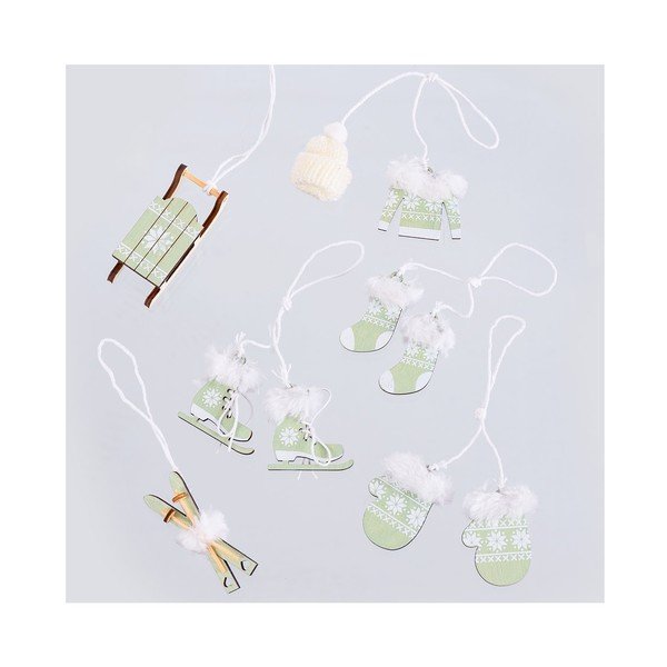 Set di decorazioni per albero di natale in legno 10 pz – Casa Selección-image-1