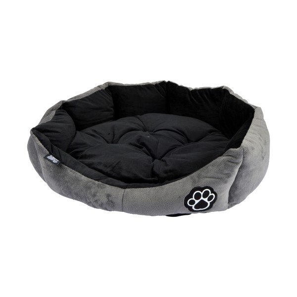 Cuccia grigia in camoscio per cane ø 50 cm Flakes – Love Story