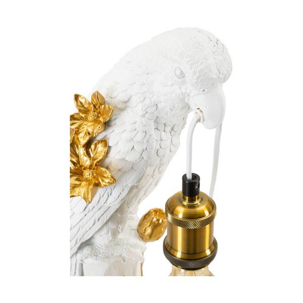 Lampada da tavolo bianca-oro (altezza 50,5 cm) Parrot - Mauro Ferretti-image-3