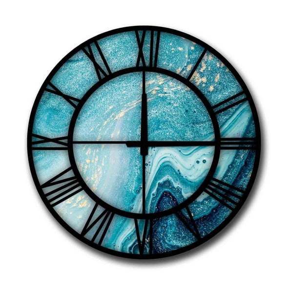 Orologio da parete blu Glamour, ø 50 cm - HomeArt
