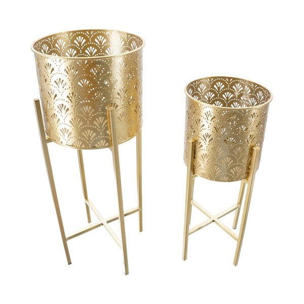 Set di 2 portavasi in oro, altezza 52 cm Golvy - Mauro Ferretti-image-3