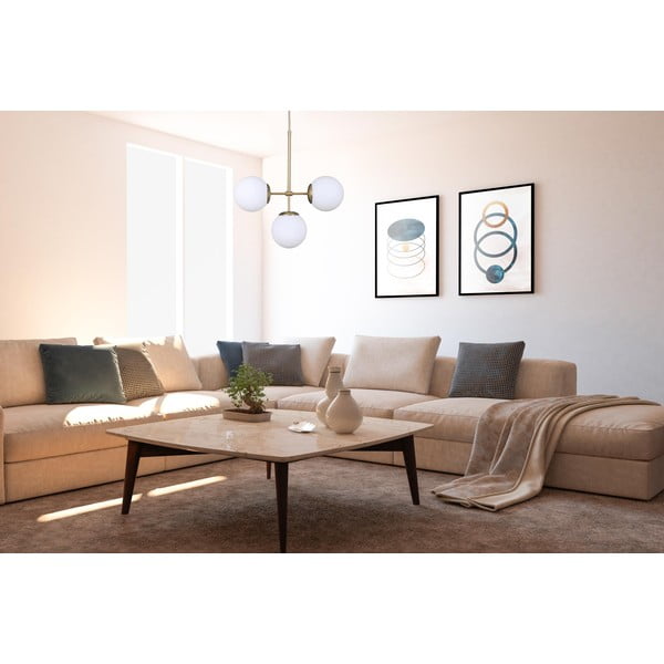 Lampada a sospensione con paralume in vetro oro e bianco ø 15 cm Seagull - Squid Lighting-image-2