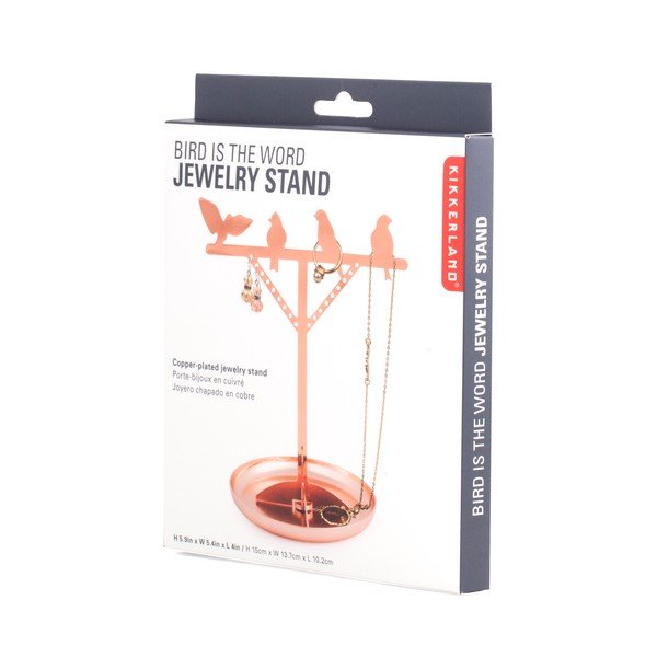 Portagioie in rame Bird, altezza 20 cm - Kikkerland-image-2