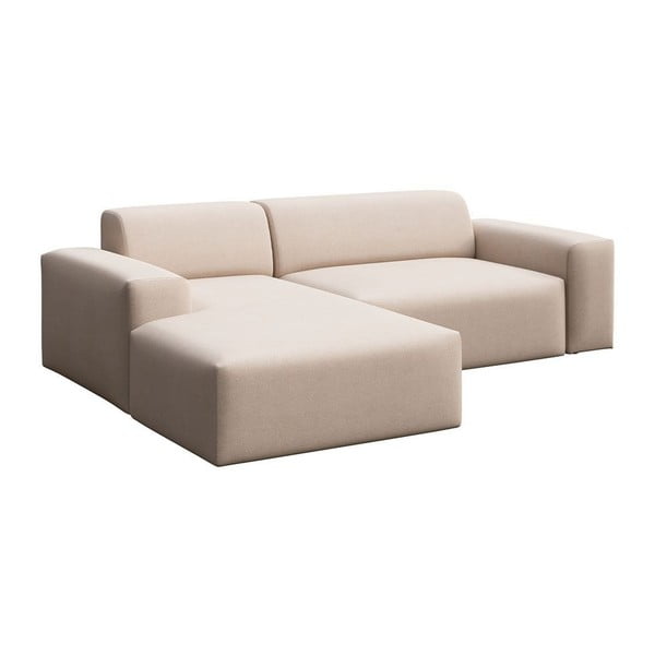 Divano angolare beige (con penisola a sinistra e chaise lounge) rivestito in velluto Villet – Rodier-image-2