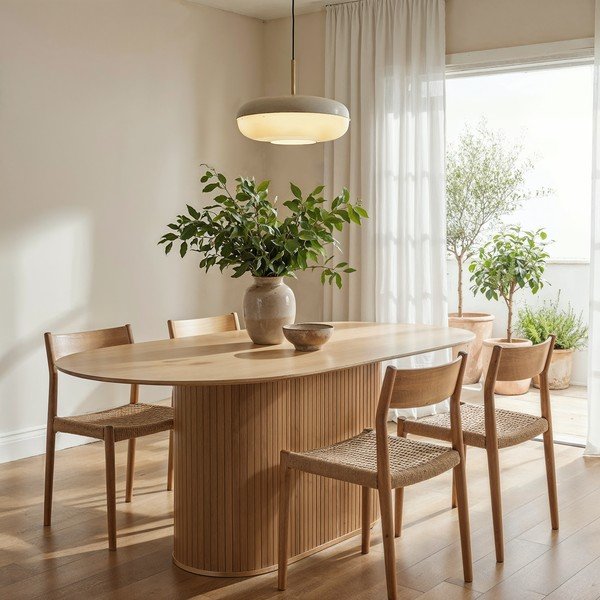 Tavolo da pranzo con piano in rovere 95x180 cm Nola - Unique Furniture-image-1