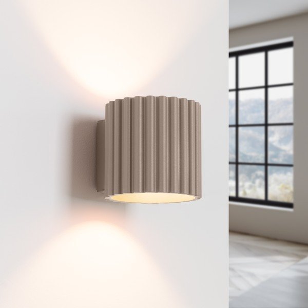 Lampada da parete grigio tortora ø 10 cm Zora – Sollux-image-1