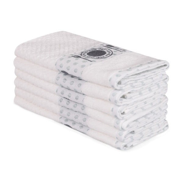 Set di 6 asciugamani in cotone beige Beyaz Carrie, 30 x 50 cm - Foutastic