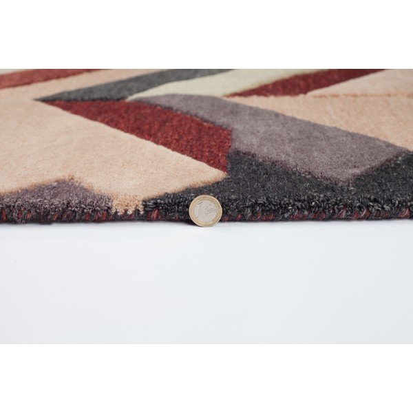 Tappeto rosso e grigio tessuto a mano Salon, 200 x 290 cm - Flair Rugs-image-3