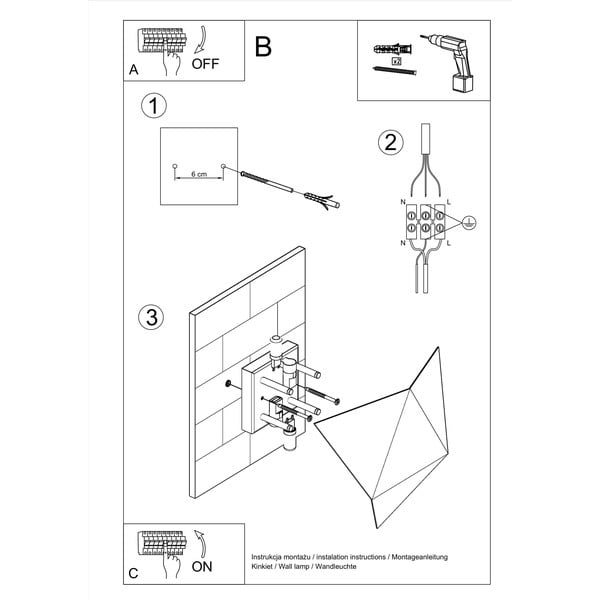 Lampada da parete bianca Estel - Sollux-image-4