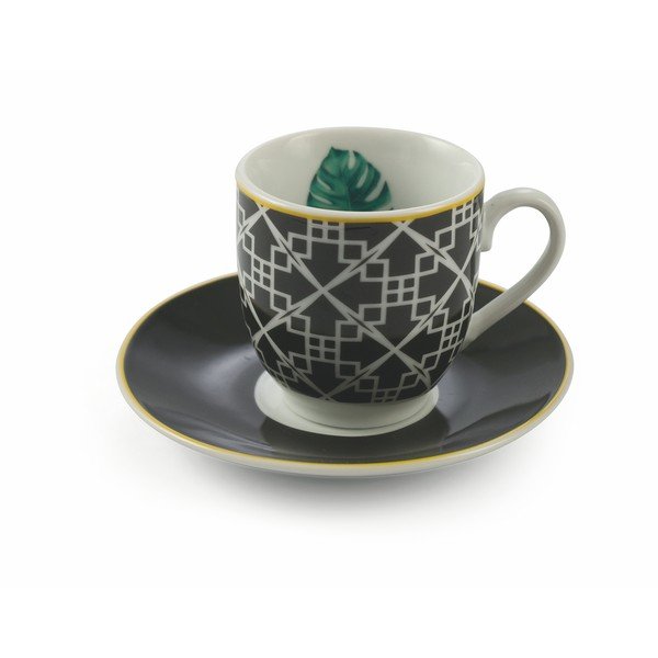 Sada 6 porcelánových šálků s podšálkem VDE Tivoli 1996 Mykonos Urban Jungle, 90 ml-image-1