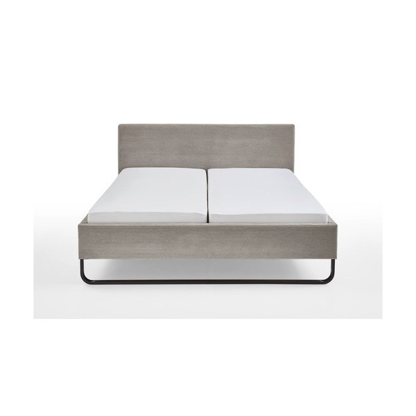 Letto matrimoniale imbottito grigio/marrone rete non inclusa 180x200 cm Swing – Meise Möbel-image-4