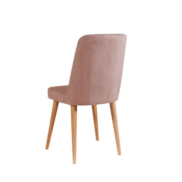 Sedia da pranzo in velluto rosa chiaro Stormi Sandalye - Kalune Design-image-1