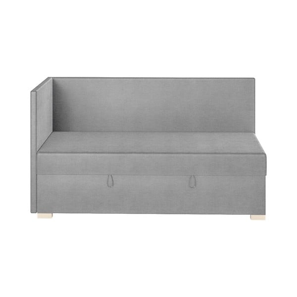 Letto per bambini angolare grigio con contenitore con materasso 90x200 cm Flexi - Ghado