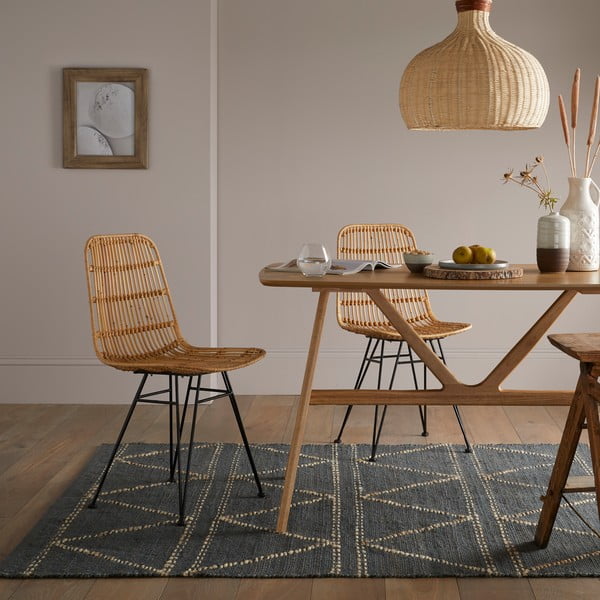 Tappeto blu in iuta tessuto a mano 160x230 cm Rhombi – Flair Rugs-image-1