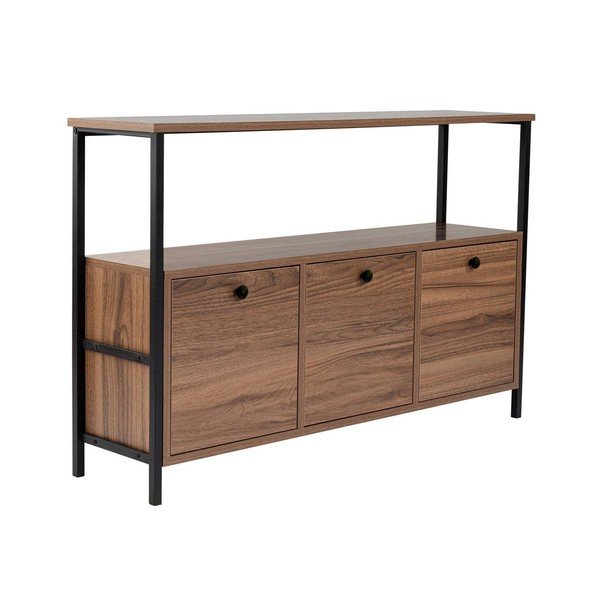 Tavolo consolle colore naturale scuro con effetto noce 29,5x120 cm Solace – Kalune Design-image-2