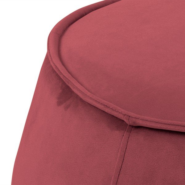 Pouf in velluto rosa corallo , ⌀ 60 cm Mie - Actona-image-4