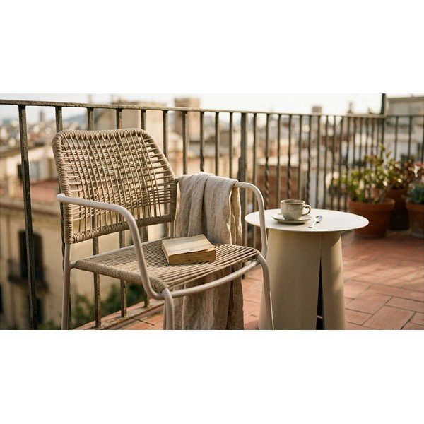 Sedia da esterno beige/di colore naturale in metallo Jable – Bizzotto-image-1