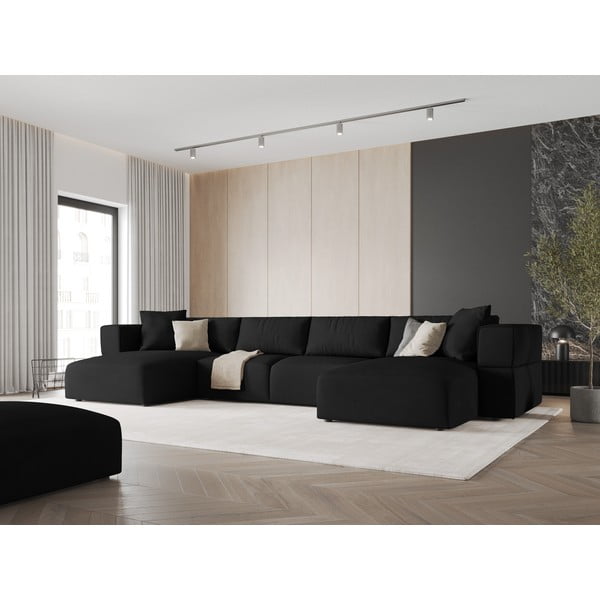 Divano angolare nero a U Esther - Milo Casa-image-1