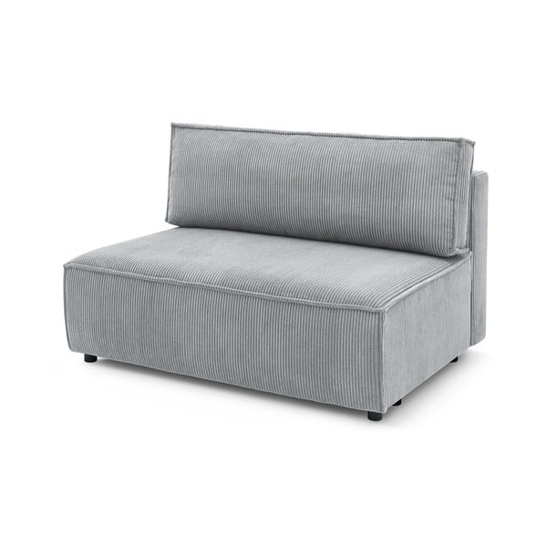 Modulo divano in velluto a coste grigio chiaro, pezzo centrale Nihad modular - Bobochic Paris