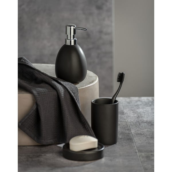 Dispenser di sapone in ceramica nera opaca Polaris - Wenko-image-2