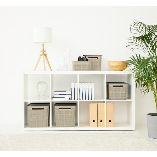 Cestino beige in plastica riciclata Brisen - Rotho-image-1