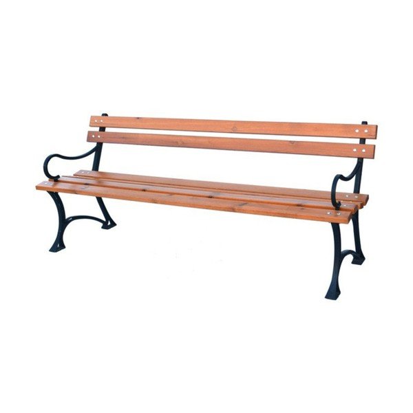 Panca da giardino di colore naturale in legno massiccio – Rojaplast-image-2