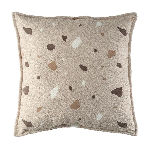 Cuscino per divano da bambini marrone chiaro con rivestimento in bouclé e ciniglia Terrazzo Block – Wigiwama