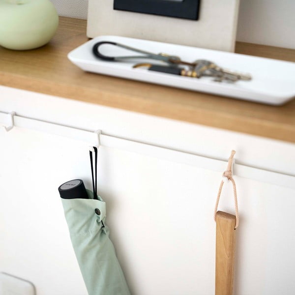 Consolle bianca e marrone chiaro 18,5x60 cm Tower - YAMAZAKI-image-1