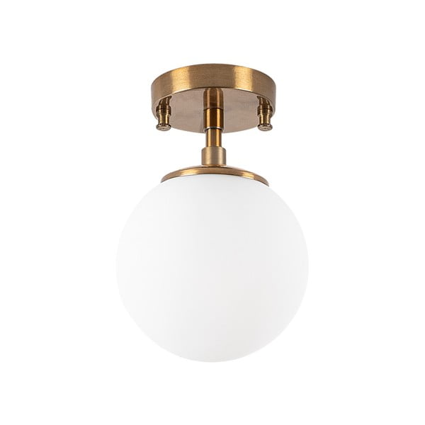 Plafoniera bianca/color ottone con paralume in vetro ø 15 cm Atmaca – Opviq lights-image-2