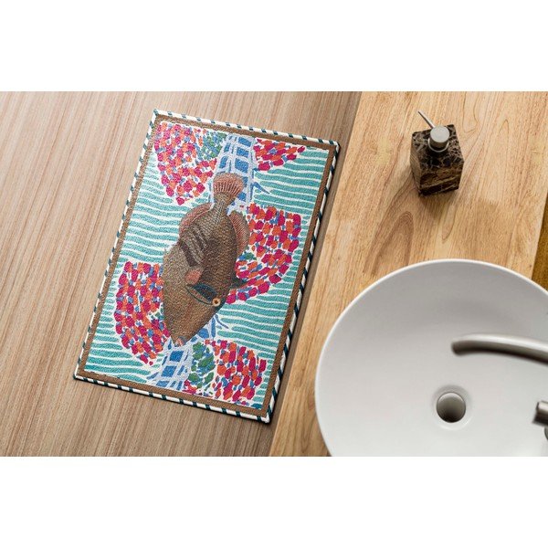 Tappeto bagno turchese 40x60 cm Tufted Fish - Really Nice Things-image-1