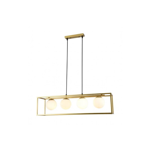 Lampada a sospensione color oro con paralume in metallo e vetro Avelin - GTV