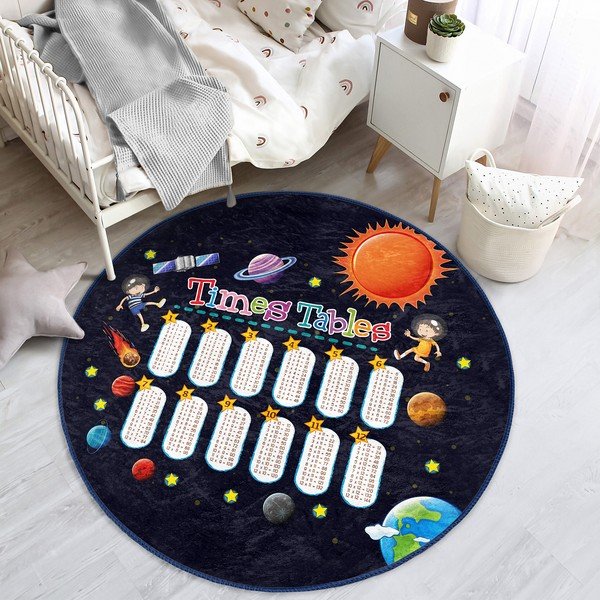 Tappeto nero per bambini ø 80 cm Comfort - Mila Home-image-1