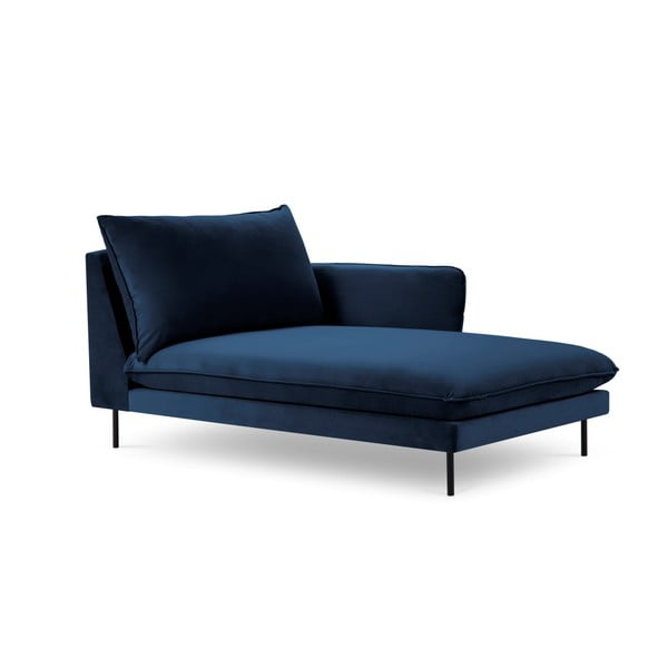 Sedia a sdraio in velluto blu, angolo destro Vienna - Cosmopolitan Design