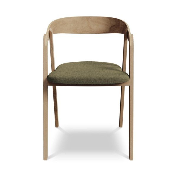 Sedia da pranzo verde in legno massiccio Erika – Makamii-image-1