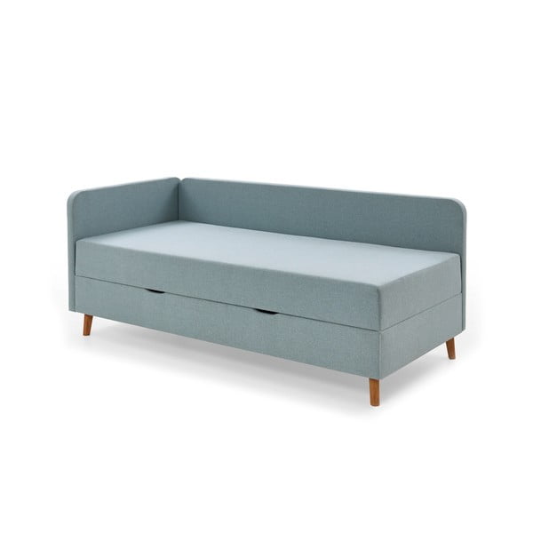 Letto singolo imbottito azzurro con contenitore 90x200 cm Cabana - Meise Möbel