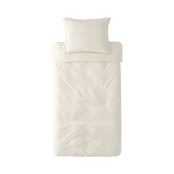 Set copripiumino e federa color crema in cotone organico per letto singolo 150x200 cm Juliette – Ellos Home