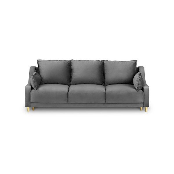 Divano letto grigio chiaro con contenitore Pansy, 215 cm - Mazzini Sofas-image-2