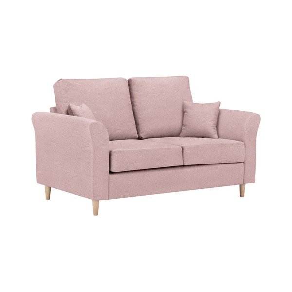 Růžová dvoumístná pohovka Kooko Home Smooth