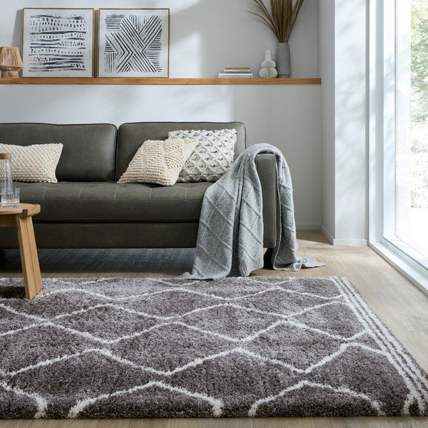 Tappeto grigio 200x290 cm Riad Berber – Flair Rugs-image-1
